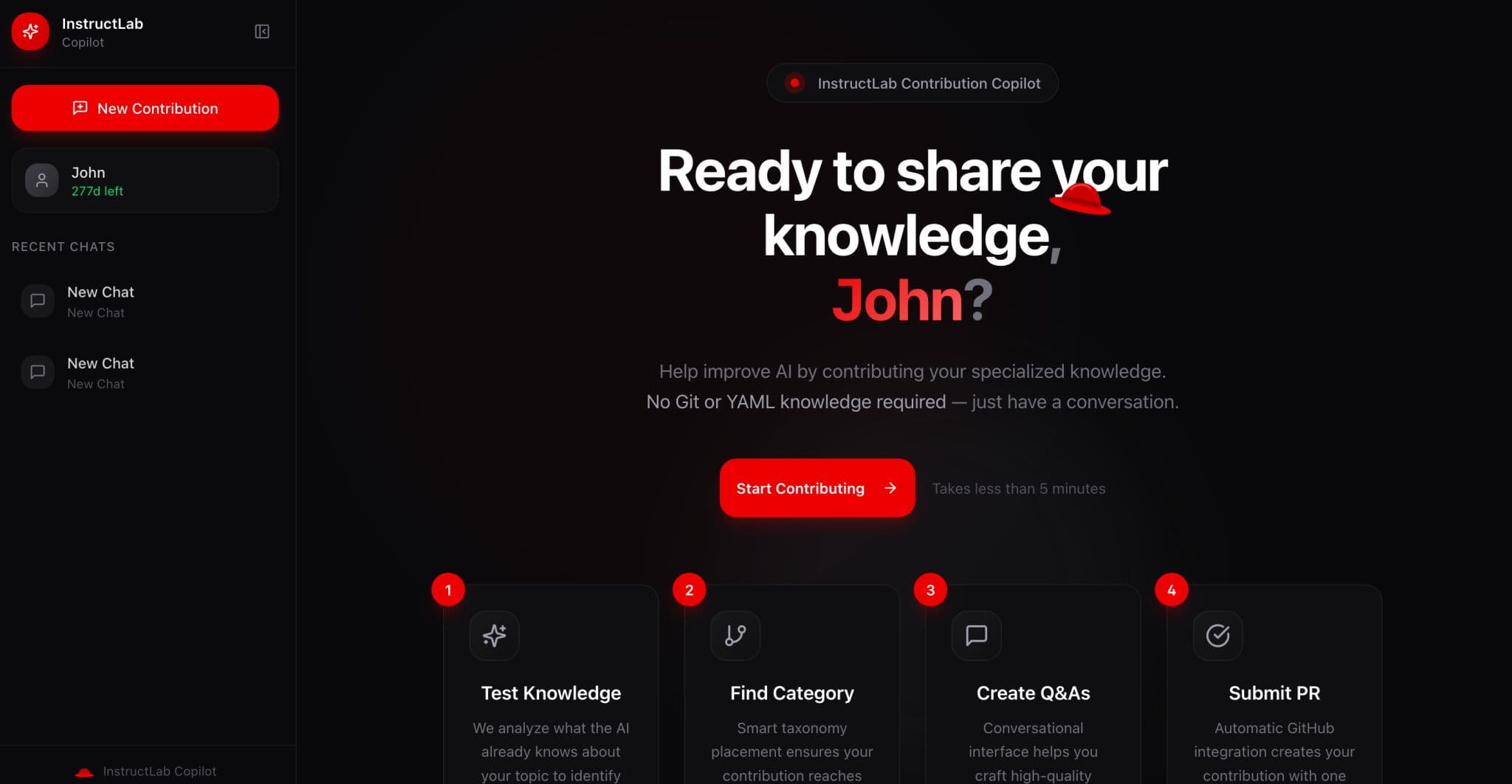 InstructLab KnowFlow screenshot