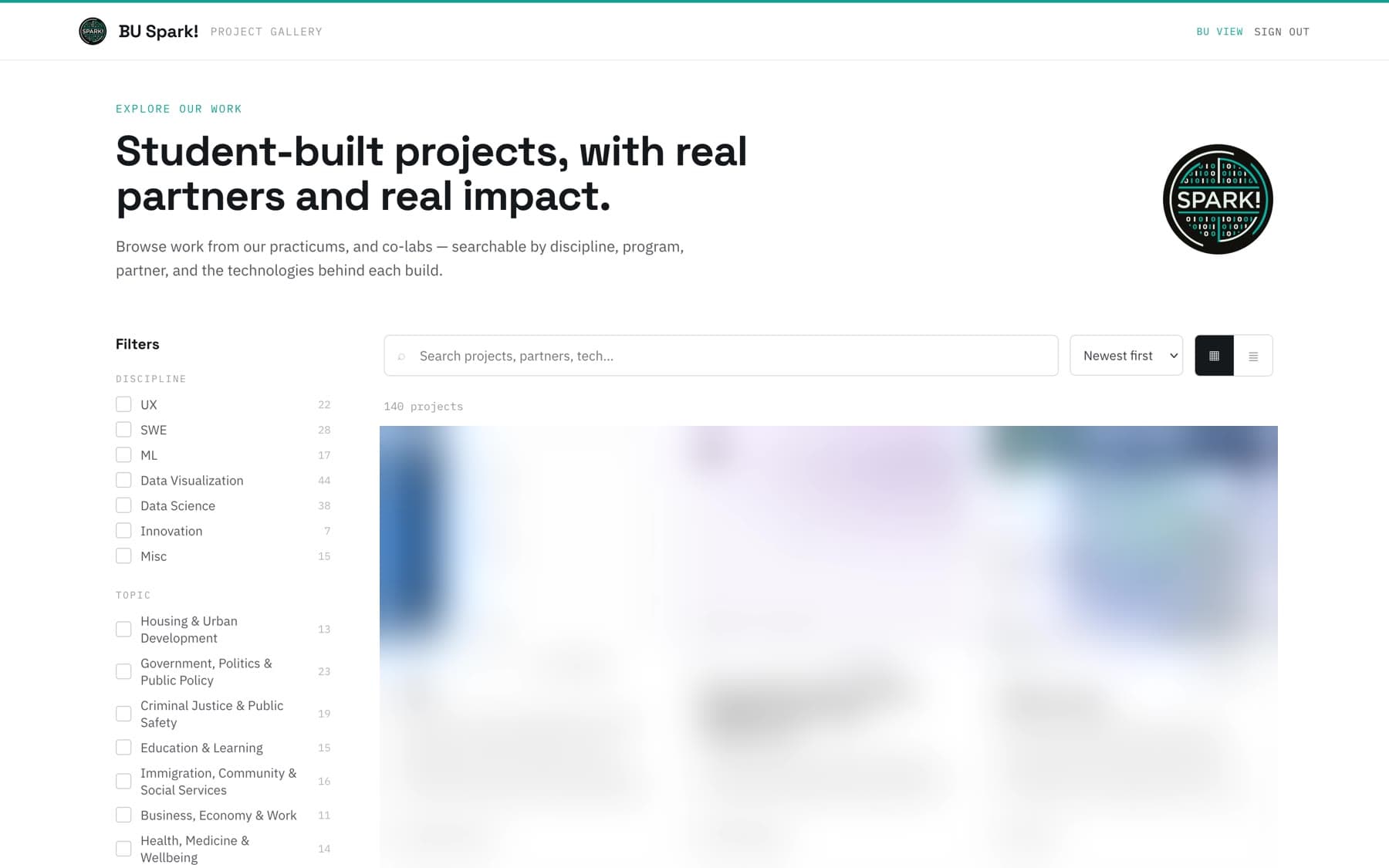 BU Spark! Project Showcase screenshot